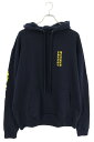クロムハーツ Chrome Hearts サイズ:M SWTSHRT PLVR 袖ロゴプリントプルオーバーパーカー(ネイビー×イエロー)【808052】【SJ02】【メンズ】【中古】bb396#rinkan*A