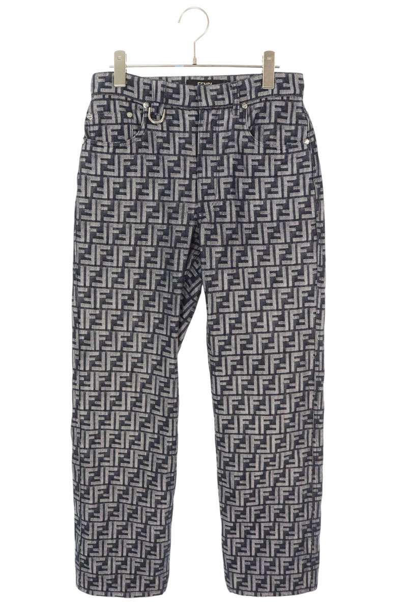 フェンディ FENDI　サイズ:30インチ FLP302 APSW ズッカ柄デザインデニムパンツ(ブルー)【618052】【BS99】【メンズ】【中古】bb132#rinkan*B