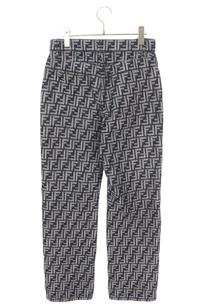 フェンディ FENDI　サイズ:30インチ FLP302 APSW ズッカ柄デザインデニムパンツ(ブルー)【618052】【BS99】【メンズ】【中古】bb132#rinkan*B