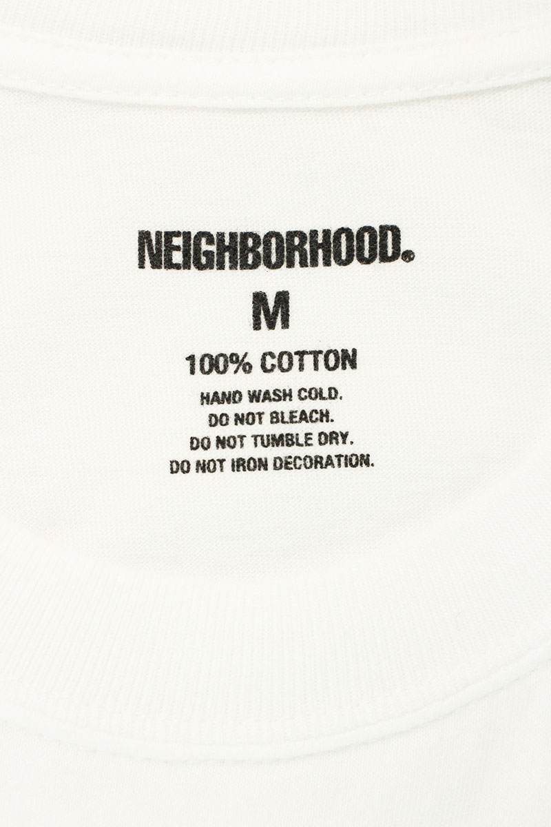 ネイバーフッド NEIGHBORHOOD　サイズ:M フロントロゴプリントTシャツ(ホワイト)【218052】【BS99】【メンズ】【中古】bb411#rinkan*B