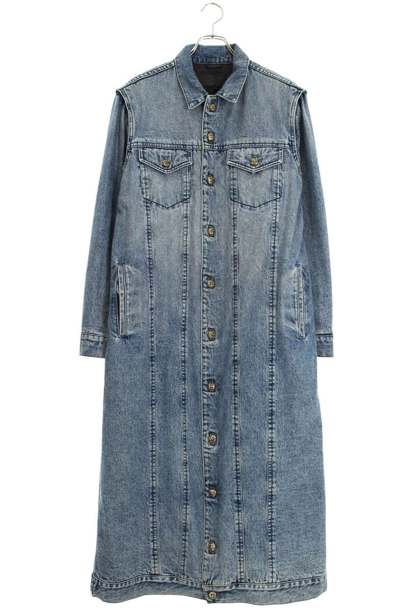 クロムハーツ Chrome Hearts サイズ:M MOTORBREATH クロスボールボタンデニムコート(インディゴ×シルバー)【518052】【SJ02】...