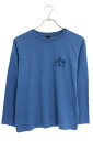 クロムハーツ Chrome Hearts サイズ:M セメタリークロスパッチ長袖カットソー(ブルー)【618052】【SJ02】【レディース】【中古】bb17#rinkan*S