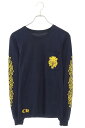 クロムハーツ Chrome Hearts サイズ:S CH L S 1 ヴァインダガープリント長袖カットソー(ネイビー×イエロー)【718052】【GZ11】【メンズ】【中古】bb376#rinkan*B