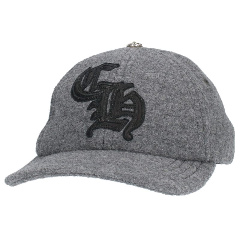 クロムハーツ Chrome Hearts サイズ:ONE SIZE CHレザーパッチウールキャップ(グレー×ブラック)【718052】【GZ11】【小物】【中古...