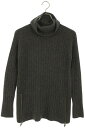 クロムハーツ Chrome Hearts サイズ:XS クロスパッチカシミアタートルネックニット(グレー×ブラック×シルバー)【818052】【SJ02】【レディース】【中古】bb17#rinkan*A