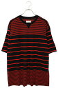 タカヒロミヤシタザソロイスト TAKAHIROMIYASHITA TheSoloIst サイズ:44 sc.0012bss19 ボーダーTシャツ(レッド×ブラック)【109052】【BS99】【メンズ】【中古】bb187#rinkan*B