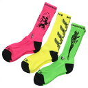クロムハーツ Chrome Hearts サイズ:LARGE SOCKS FOTI 3PK FOTIロゴソックス靴下(マルチ)【728052】【SJ02】【小物】【中古】bb412#rinkan*S