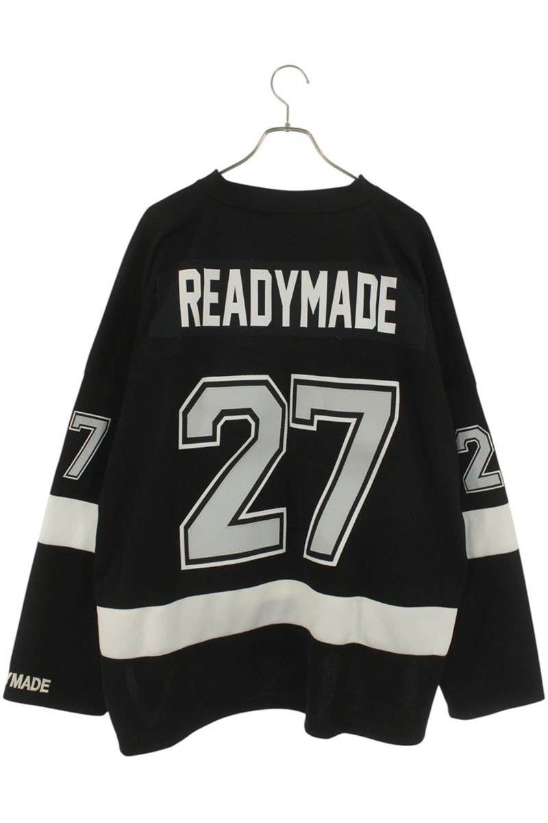 レディメイド READYMADE　サイズ:2 23SS RE-PO-BK-00-00-249 ロゴワッペンゲームシャツ長袖カットソー(ブラック)【928052】【OM10】【メンズ】【中古】bb409#rinkan*B