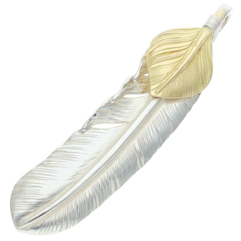 ゴローズ goro's　サイズ:特大 上金特大フェザー 右向き ネックレストップ(シルバー×ゴールド 13.79g)【209052】【OS06】【小物】【中古】bb33#rinkan*B(4)