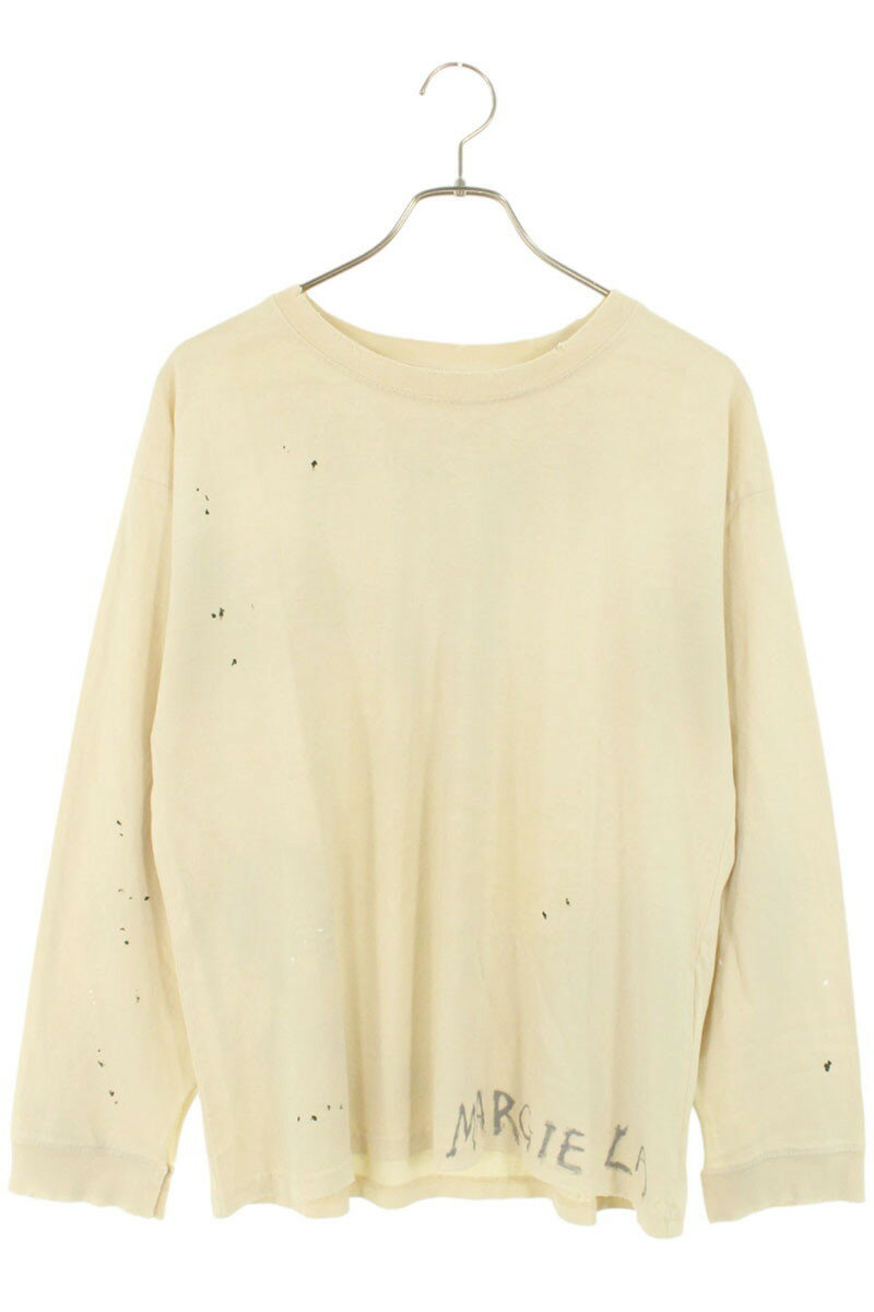 メゾンマルジェラ Maison Margiela サイズ:XXS S50GC0696 ヴィンテージペイント加工長袖カットソー(ベージュ)【038052】【SB0...