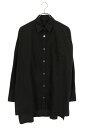 クロムハーツ Chrome Hearts サイズ:S ホースシューボタン胸ロゴ刺繍長袖シャツ(ブラック×シルバー)【109052】【SJ02】【メンズ】【中古】bb415#rinkan*A