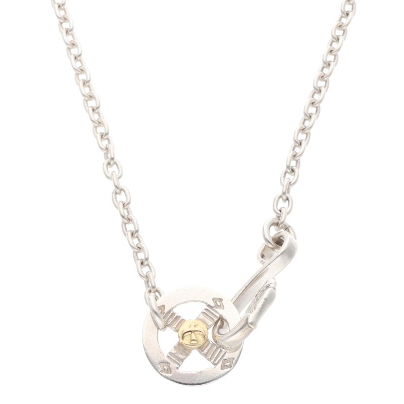 ゴローズ goro's　サイズ:細丸 ホイール付き細丸チェーン ネックレス(シルバー×ゴールド 18.85g)【409052】【SB01】【小物】【中古】bb411#rinkan*C(4)