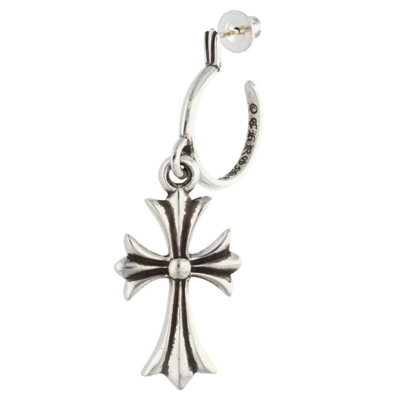 クロムハーツ Chrome Hearts TINY CH CROSS タイニーCHクロスフープ シルバーピアス(シルバー 5.24g)【509052】【SJ0...