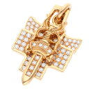 クロムハーツ Chrome Hearts 22K 3TRINKETS P D 22Kスリートリンケッツ PAVEダイヤ ゴールドネックレストップ(イエローゴー...
