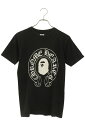 クロムハーツ Chrome Hearts ×アベイシングエイプ A BATHING APE サイズ:S BAPEロゴプリントTシャツ(ブラック)【609052】【FK04】【メンズ】【中古】bb412#rinkan*B