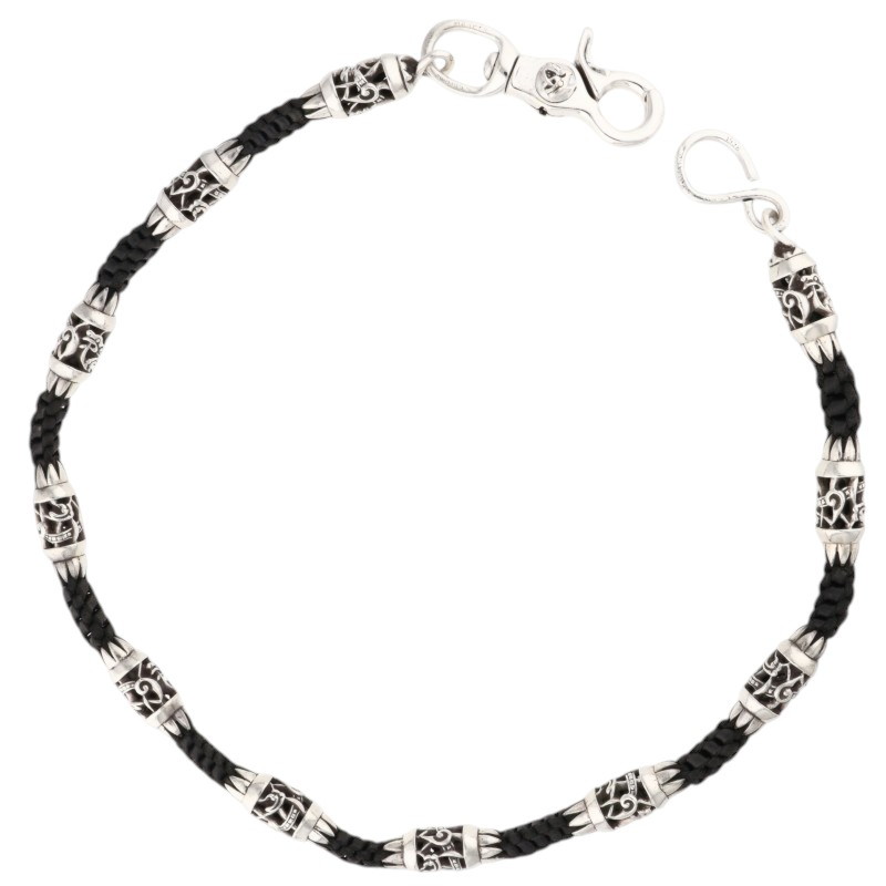 クロムハーツ Chrome Hearts サイズ:11LINK OTC CLTC ROLLER 1クリップOTCロングローラー ウォレットチェーン(シルバー×ブ...