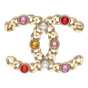シャネル CHANEL ココマークブローチ(ブラック×マルチ)【609052】【SS13】【小物】【中古】bb339#rinkan*B