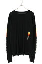 クロムハーツ Chrome Hearts サイズ:XL CH L S 1 袖英字プリント長袖カットソー(ブラック×オレンジ)【709052】【SJ02】【メンズ】【中古】bb415#rinkan*B