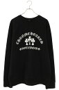 クロムハーツ Chrome Hearts サイズ:L U SAILIN ON CREW ラベル付きトリプルクロスロゴ刺繍スウェット(ブラック)【709052】【SS13】【メンズ】【中古】bb433#rinkan*B