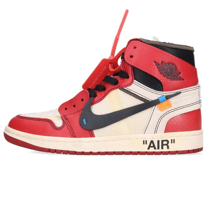 ナイキ オフホワイト NIKE OFF-WHITE サイズ:25cm AIR JORDAN 1 AA3834-101 エアジョーダン1スニーカー(レッド×ホワイ...