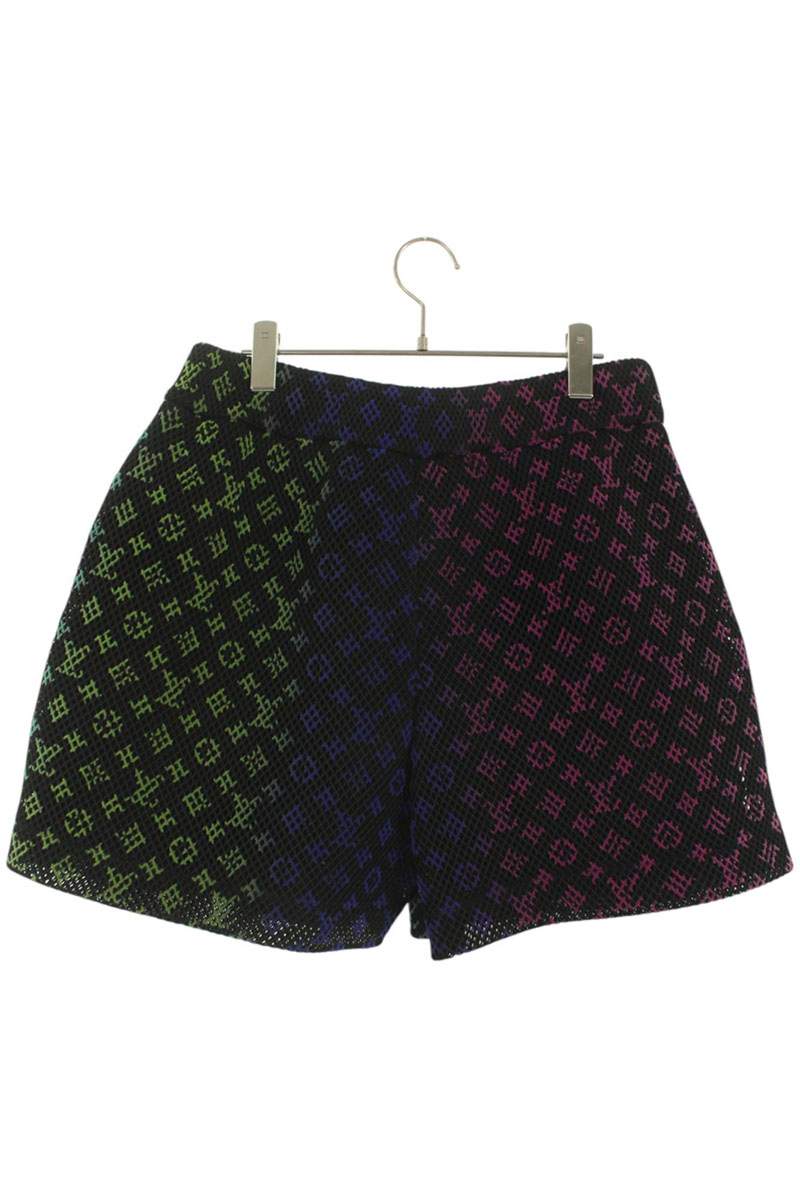 ルイヴィトン LOUISVUITTON　サイズ:42 22SS RM221 KD2 HMP83W グラディエントモノグラムメッシュハーフパンツ(ブラック×マルチ)【319052】【SB01】【メンズ】【中古】bb315#rinkan*S