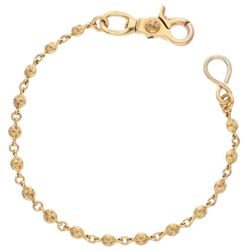 クロムハーツ Chrome Hearts サイズ:ショート 22K 1BALL SHORT-S 1クリップショート#1クロスボール ゴールドウォレットチェーン(...