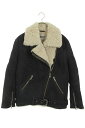 アクネ Acne サイズ:34 VELOCITE AW12 ムートンボアライダースレザージャケット(ブラック×ホワイト)【619052】【BS99】【レディース】【中古】bb187#rinkan*B