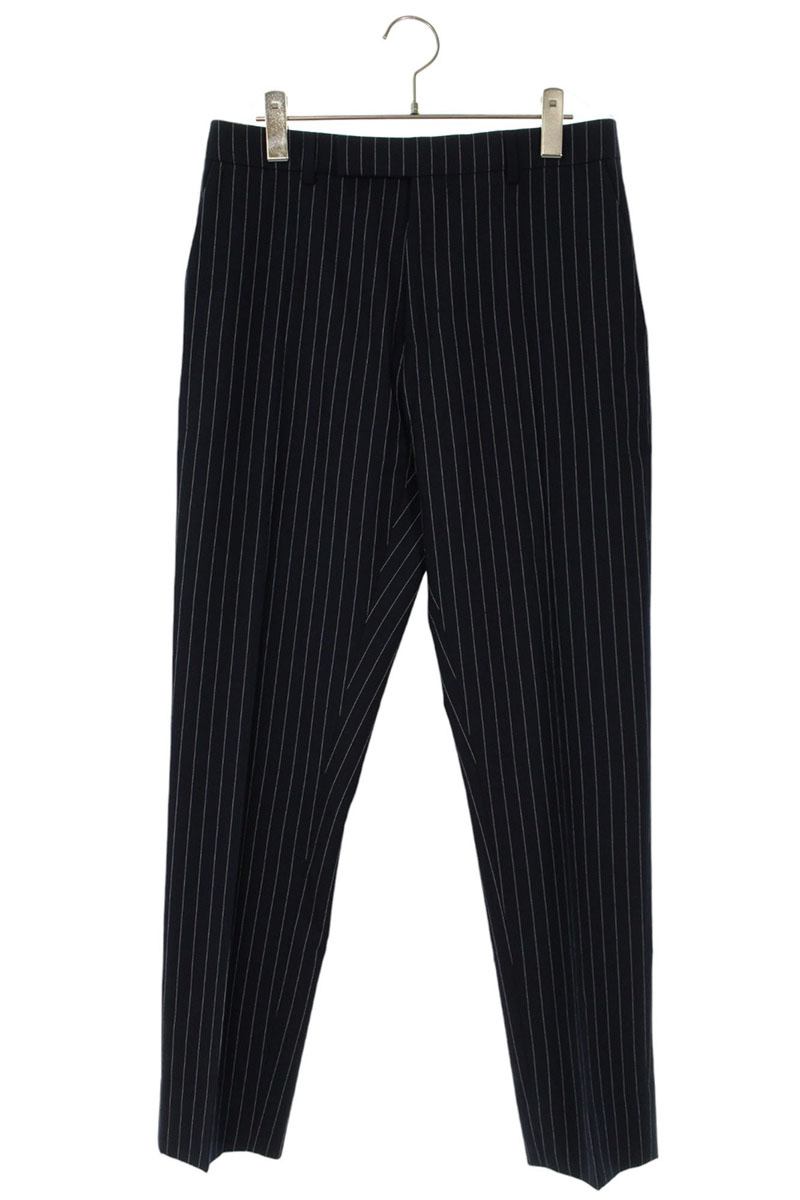 セリーヌ CELINE　サイズ:46 2P085399U ストライプスラックスロングパンツ(ネイビー)【819052】【SB01】【メンズ】【中古】bb177#rinkan*A