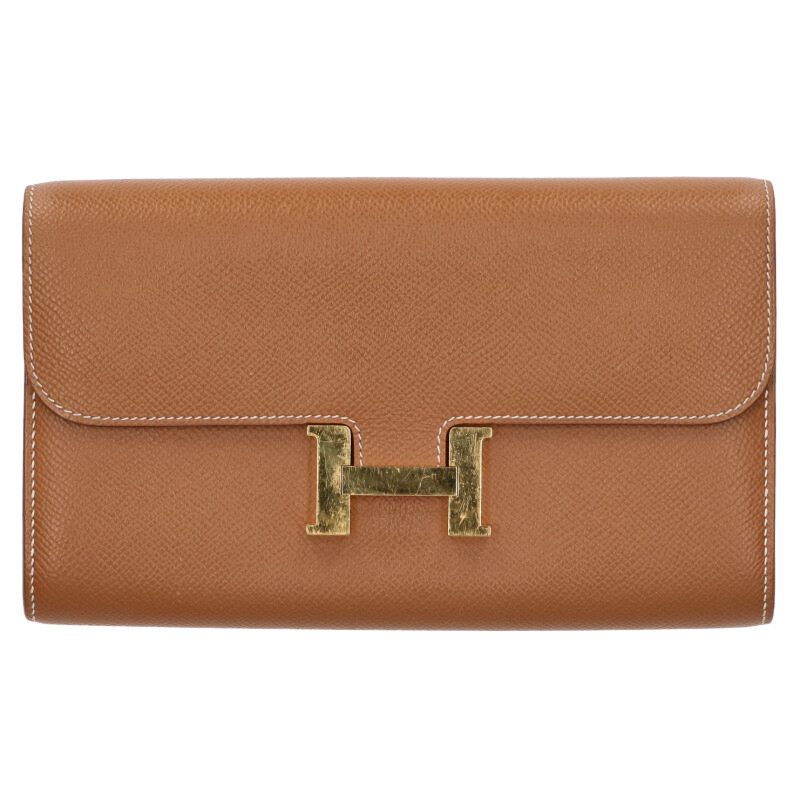 エルメス HERMES コンスタンストゥーゴー Z刻印 G金具エプソン財布(ブラウン×ゴールド)【619052】【SS13】【小物】【中古】bb82#rink...