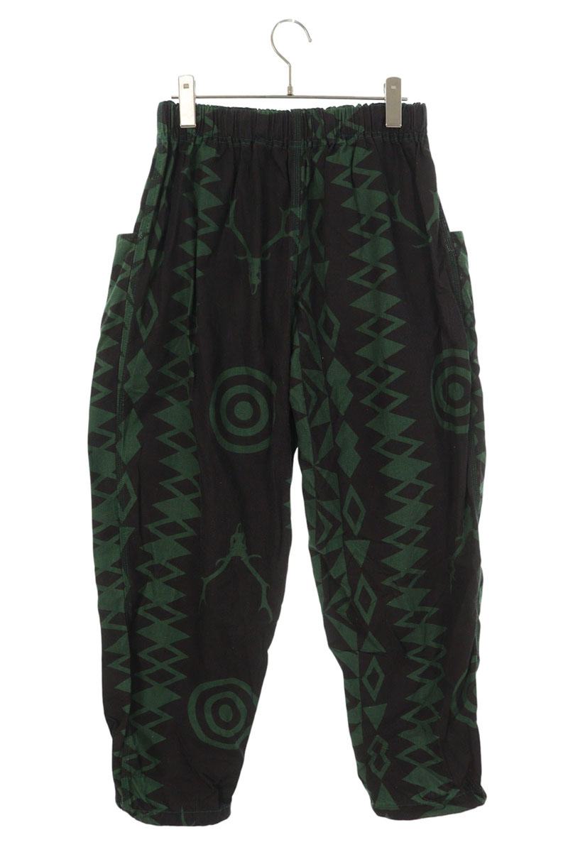 サウス2ウェスト8 South2West8　サイズ:S MR740 総柄コットンベルテッドロングパンツ(ブラック×グリーン)【100152】【BS99】【メンズ】【中古】bb212#rinkan*B
