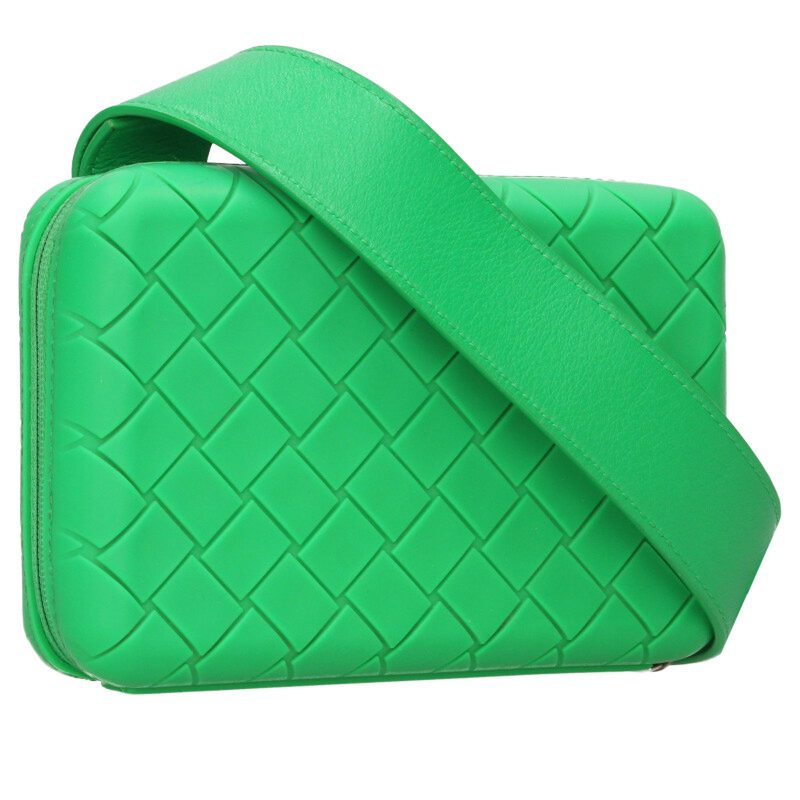 ボッテガヴェネタ BOTTEGA VENETA 778706 V0EY4 イントレチャートシリコンショルダーバッグ(グリーン)【129052】【BS55】【小物】【中古】bb429#rinkan*B