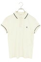 セリーヌ CELINE サイズ:XS 2X136043F トリオンフ刺繍半袖ポロシャツ(ホワイト)【629052】【BS99】【メンズ】【中古】bb187#ri...