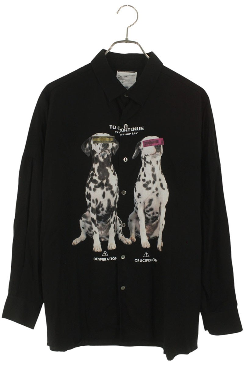シャリーフ SHAREEF　サイズ:1 20313020 ドッグプリント長袖シャツ(ブラック)【100152】【BS99】【メンズ】【中古】bb187#rinkan*B