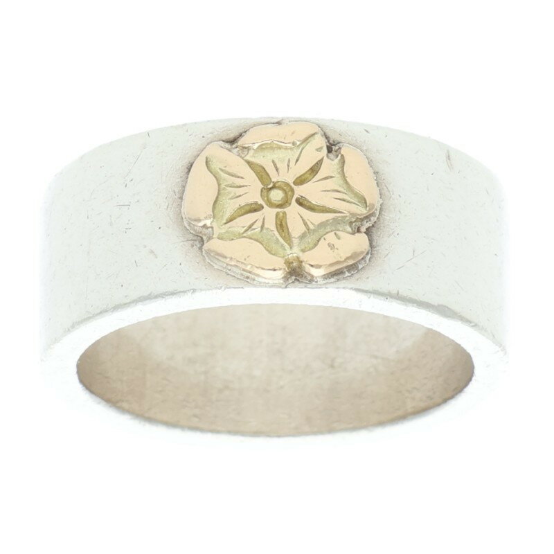 ゴローズ goro's　サイズ:10.5号 ローズ平打ち リング(シルバー×ゴールド 8.28g)【100152】【HJ08】【小物】【中古】bb459#rinkan*C(4)