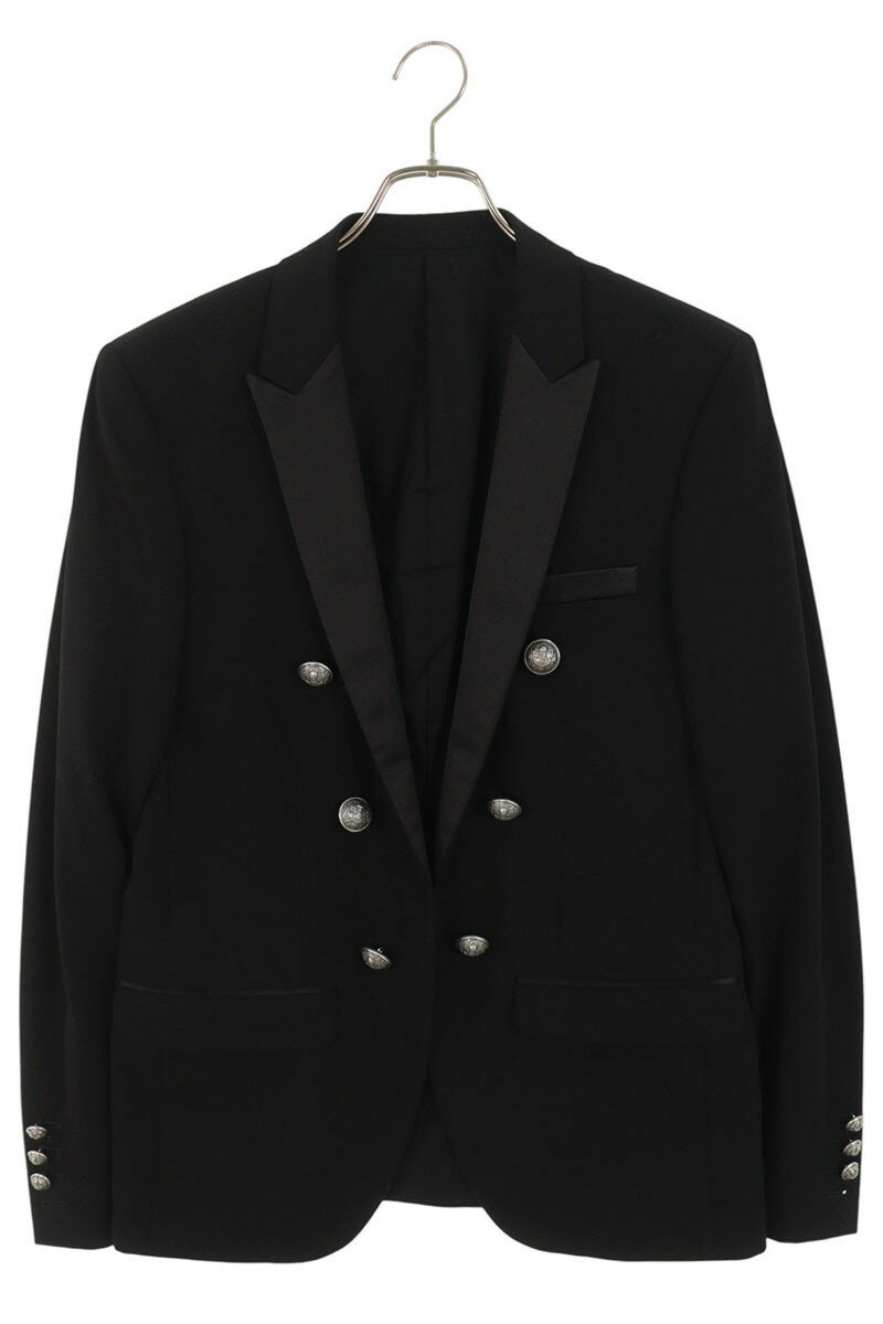 バルマン BALMAIN サイズ:48 S8H7746T281 サテンカラースモーキングジャケット(ブラック)【100152】【BS99】【メンズ】【中古】bb422#rinkan*A