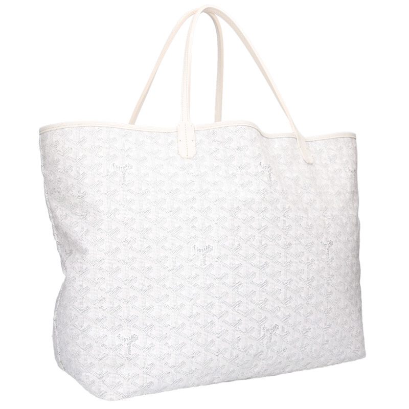 ゴヤール GOYARD　サイズ:GM サンルイGM ポーチ付きPVCトートバッグ(ホワイト×グレー)【100152】【FK04】【小物】【中古】bb378#rinkan*A