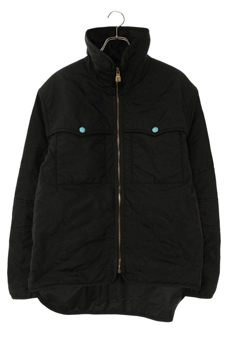 ルイヴィトン LOUISVUITTON　サイズ:50 RM242M LKK HRB63E ターコイズボタンキルテッドブルゾン(ブラック)【200152】【SS13】【メンズ】【中古】bb409#rinkan*B