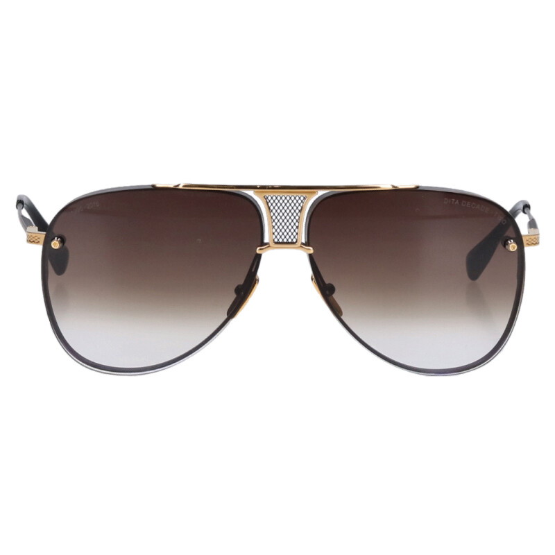 ディータ DITA　サイズ:62□12-136 DECADE TWO DRX-2082-B 20周年記念ティアドロップサングラス((フレーム)ブラック×ゴールド)【101152】【BS99】【小物】【中古】bb376#rinkan*A(4)