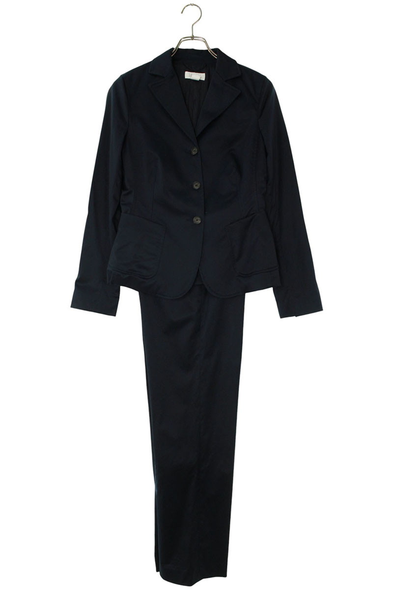 バーニーズニューヨーク BARNEYS NEWYORK サイズ:40/40 3Bジャケットサテンセットアップ(ダークネイビー)【020152】【BS99】【レデ...