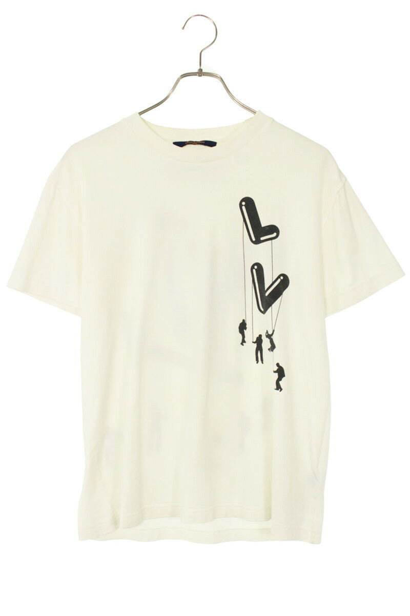 ルイヴィトン LOUISVUITTON サイズ:S RM211 NPG HKY86W フローティングプリントTシャツ(ホワイト)【020152】【OM10】【メンズ】【中古】bb430#rinkan*D