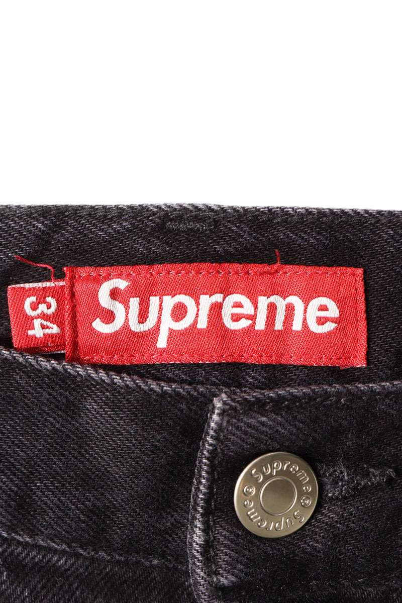 シュプリーム SUPREME　サイズ:34インチ 25SS Rigid Baggy Selvedge Jean バギーデニムパンツ(ブラック)【610152】【BS99】【メンズ】【中古】bb334#rinkan*B