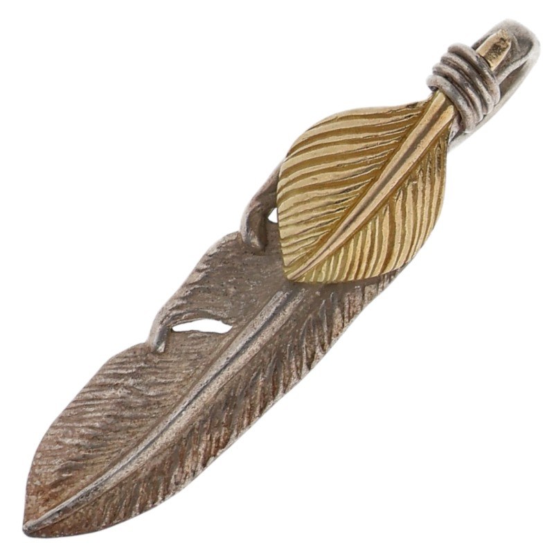 タディアンドキング TADY & KING サイズ:SS ハートK18フェザー SSサイズ 左向きネックレストップ(シルバー×ゴールド 2.92g)【321152】【BS99】【小物】【中古】bb33#rinkan*B