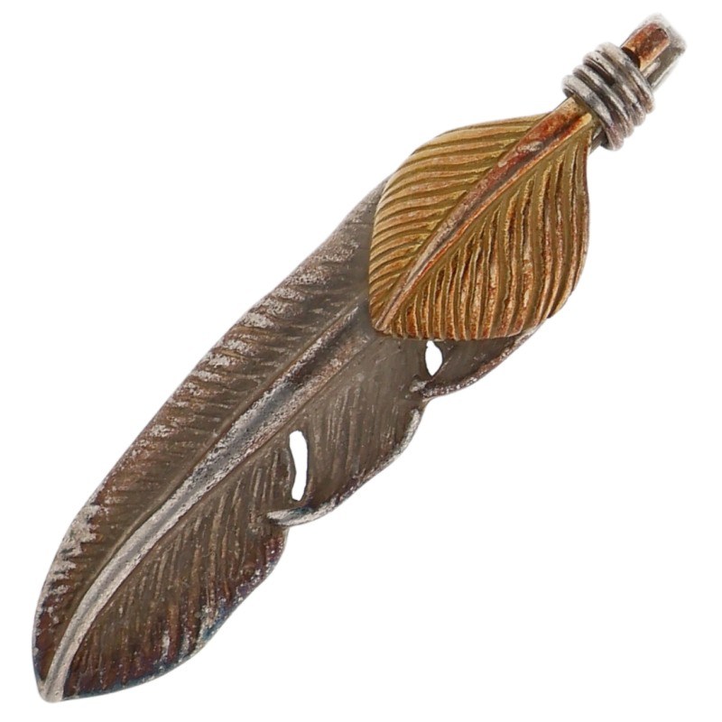 タディアンドキング TADY & KING サイズ:ss ハートK18フェザー SSサイズ 右向きネックレストップ(シルバー×ゴールド 2.92g)【321152】【BS99】【小物】【中古】bb33#rinkan*B