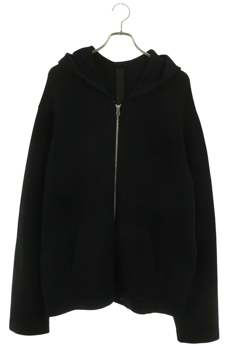 クロムハーツ Chrome Hearts サイズ:XL SAILIN ON CHSMR セメタリークロスパッチ刺繍カシミアニットジップパーカー(ブラック)【02...