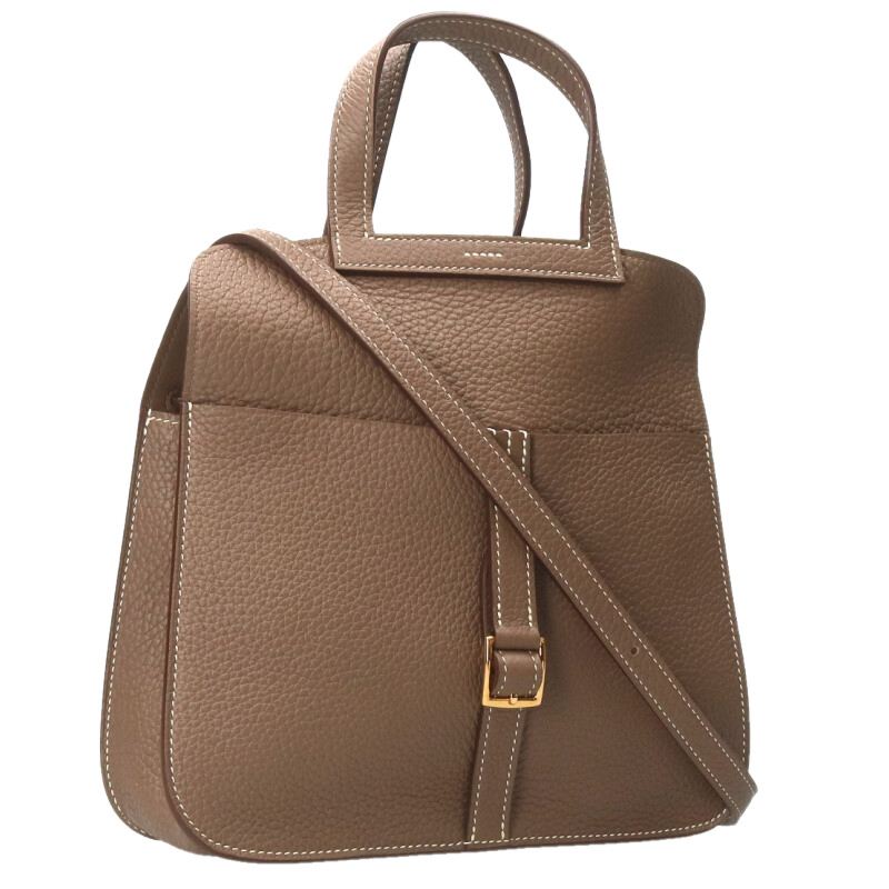 エルメス HERMES　 アルザン25 U刻印 G金具レザーショルダーバッグ(ベージュ×ゴールド)【220152】【SB01】【小物】【中古】bb356#rinkan*Aのサムネイル