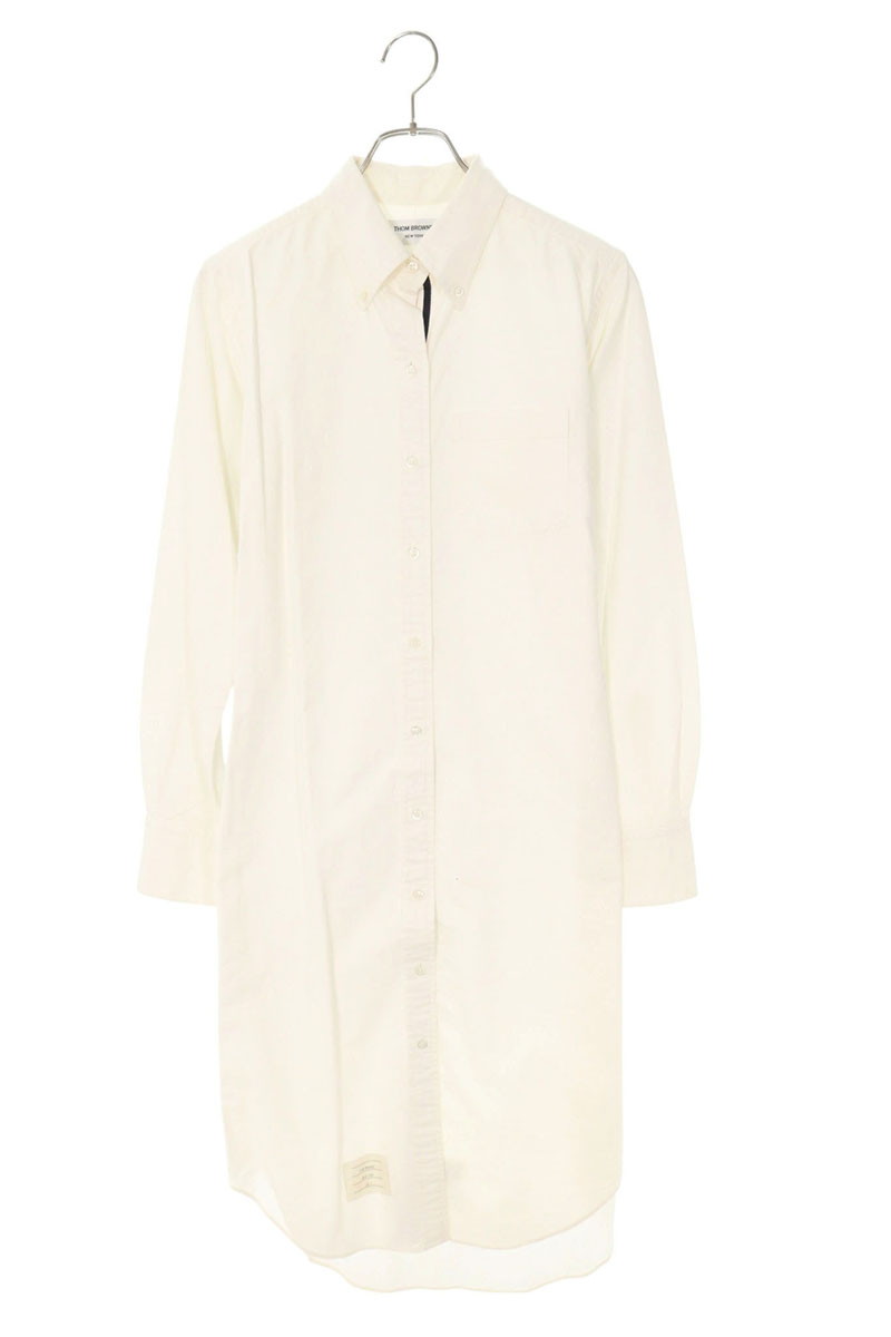 トムブラウン THOM BROWNE サイズ:2 A1155A41200 コットンシャツワンピース(ホワイト)【520152】【FK04】【レディース】【中古】bb420#rinkan*B