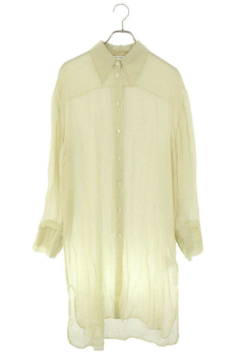 アクネストゥディオズ ACNE STUDIOS サイズ:34 シースルーシャツワンピース(ライトグリーン)【620152】【BS99】【レディース】【中古】bb92#rinkan*B