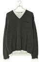 ミュウミュウ miumiu サイズ:44 25AW MMLB61 カシミヤVネックニット(グレー×ホワイト)【420152】【SS13】【メンズ】【中古】bb1...