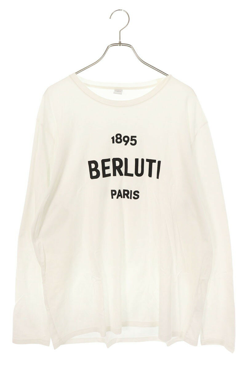 ベルルッティ Berluti　サイズ:3XL R19JRL52JAEK フロントロゴ長袖カットソー(ホワイト)【520152】【BS99】【メンズ】【中古】bb132#rinkan*B