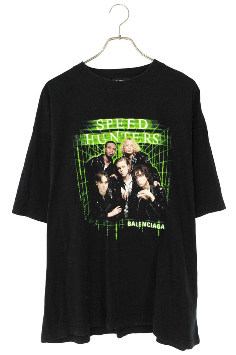 バレンシアガ BALENCIAGA　サイズ:S 556133 TCV38 スピードハンターズプリントTシャツ(ブラック×グリー..